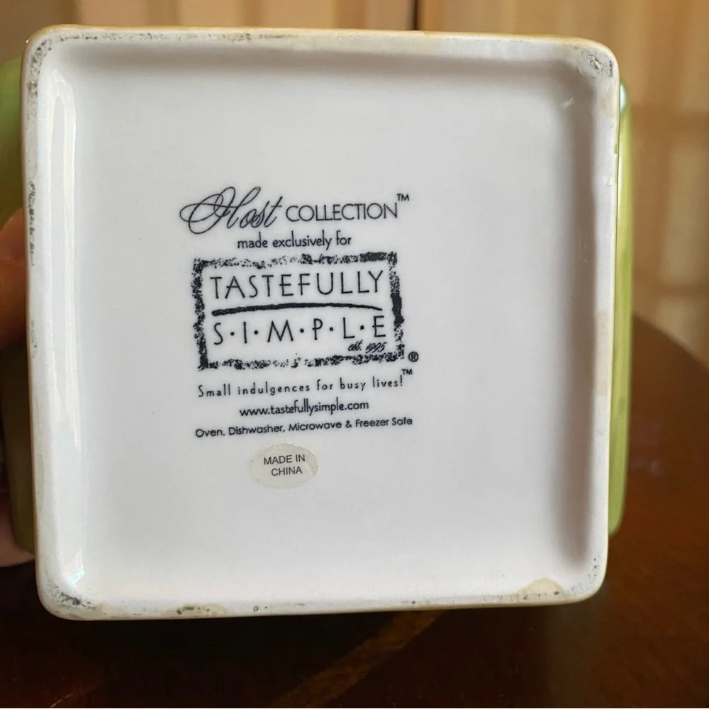 Tastefully Simple Green Leaf Host Collection Dip Bowl